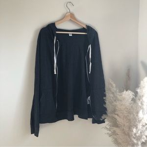 Old Navy Thin Lightweight Dark Grey Zip Up Hoodie Size XXL